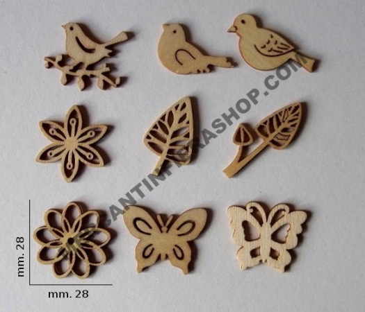 Decori legno uccellini ACCESSORI