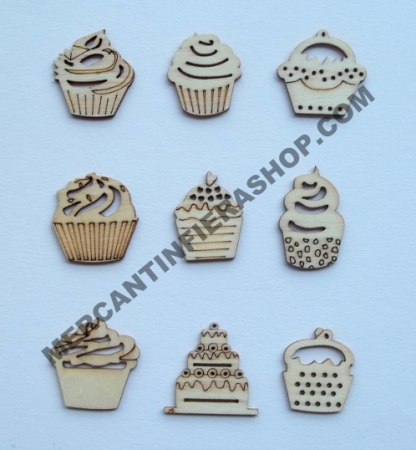 Decori Legno Cupcake ACCESSORI