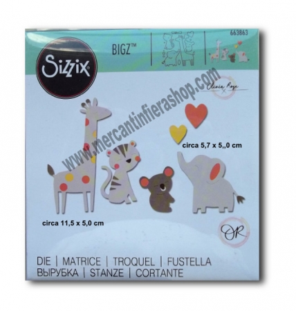 Fustella Sizzix Bigz zoo friends ALTE