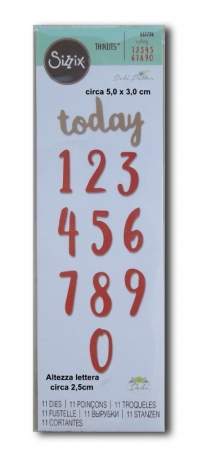 Sizzix Thinlits Brush Numbers SOTTILI