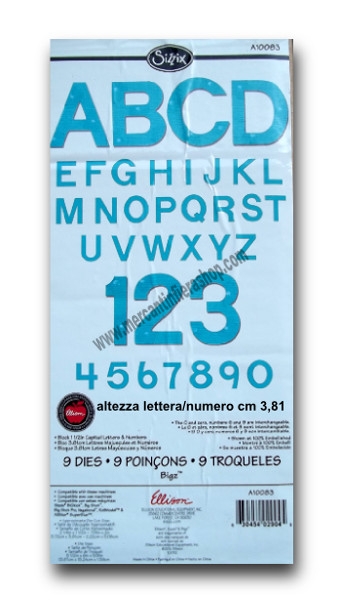 Sizzix Bigz Alfabeto maiuscolo e numeri Allstar 