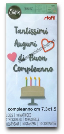 Fustella Thinlits Buon Compleanno SOTTILI